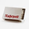 Streichholzschachtel - Huelle "Ruhrpott" aus Edelstahl in roter Schrift